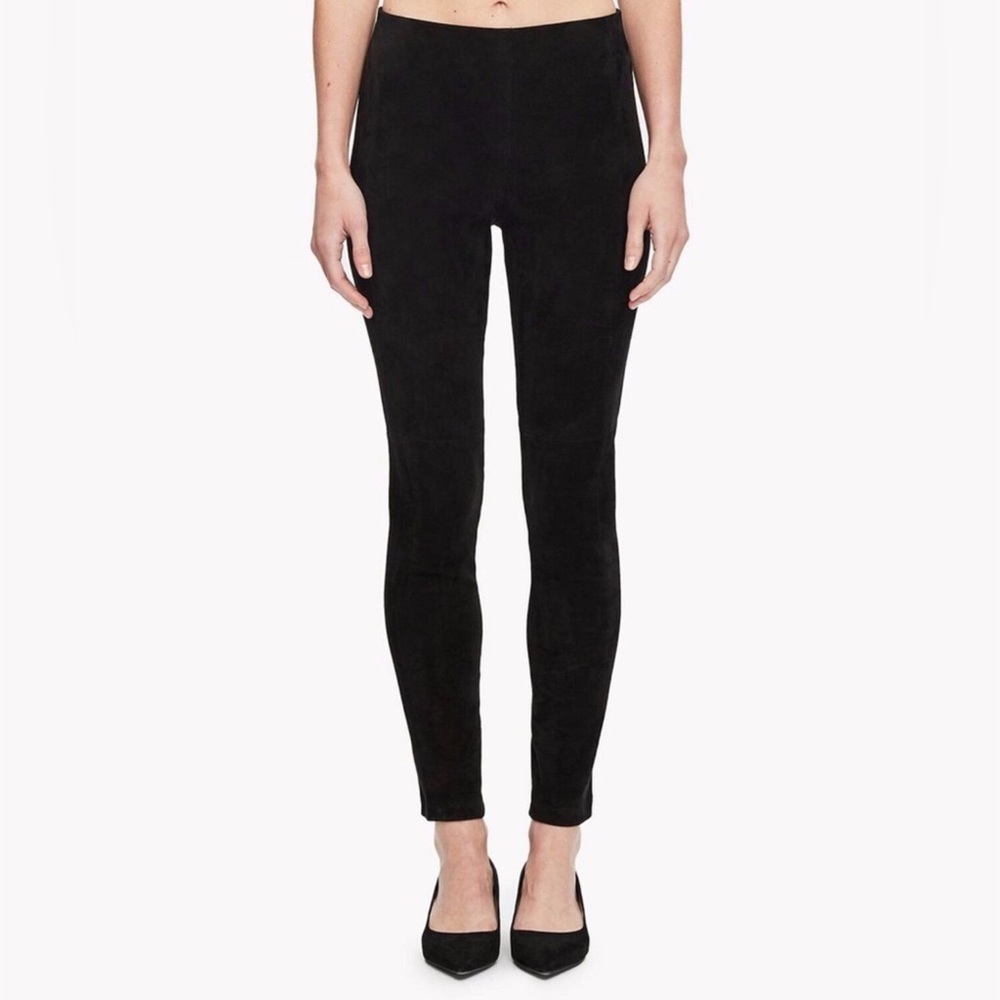 Theory Lamb Leather Black Suede Horse Riding Chore Pants